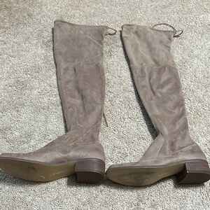 Charles by Charles David Taupe Suede Like Over Knee Boots 7.5  block heel